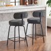 Modern Swivel Bar Stools Set of 2, Boucle Upholstered Counter Height Bar Chairs with Metal Legs & Footrest, 360Â° Swivel Barstools for Kitchen Island