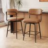 360 Â° Rotating Bar Chair Bar Stool bar stools set of 2 piece set with leather cushions and iron brackets