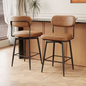 360 Â° Rotating Bar Chair Bar Stool bar stools set of 2 piece set with leather cushions and iron brackets