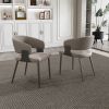 Dining Chairs Set of 2, Modern PU Leather Kitchen Chairs with Metal Legs - Ergonomic Armrests, Comfortable Sponge Cushion