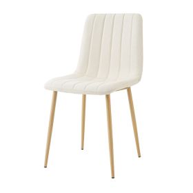 Modern beige cloth dining chair