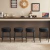 24" Tall, Round Bar Stools, Set of 2 - Contemporary upholstered dining stools for kitchens