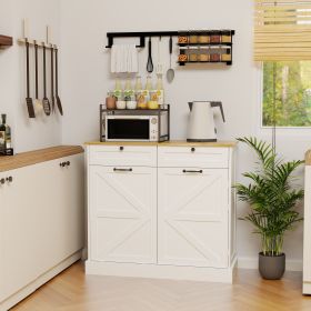 Kitchen Trash Can Storage Cabinet with 2 Drawers & 1 Tilt Out Trash Cabinet & 1 door with storage rack & 2 Shelves for Kitchen, Dinning Room