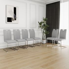 Modern dining chair with faux leather cushioned seat Dining Chair Living Room Chair Cushioned chair with electroplated legs designed kitchen