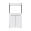 Rockford Kitchen Cart, Open Shelf, Double Door Cabinet, Two Interior Shelves