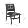 Hengming PU dining chair, no armrest with wooden legs, suitable for kitchen, dining room, living room, bedroom and other occasions,set of 2