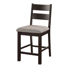 Dining Chairs Padded Fabric Seat Set of 2pc Side Chair Ladder Back Kitchen Dining Room Espresso Color