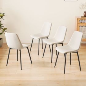 Dining Chairs Set of 4 modern kitchen dining chairs, linen padded seats