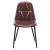 Dining Chairs Set of 2, Upholstered Faux Leather Dining Room Chairs, Modern Kitchen Chairs with Metal Legs and High Back, for Kitchen and Dining Room