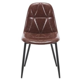 Dining Chairs Set of 2, Upholstered Faux Leather Dining Room Chairs, Modern Kitchen Chairs with Metal Legs and High Back, for Kitchen and Dining Room