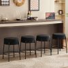 24" Tall, Round Bar Stools, Set of 2 - Contemporary upholstered dining stools for kitchens
