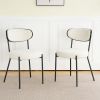 Boucle modern kitchen dining chair Bentwood covered with ash veneer Chair back, metal with black powder coated leg chair