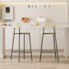 Counter Stools Set of 2 Handwoven Paper Rope Bar Stools Boho Round Dining Pub Chairs for Kitchen (Black & Creamy White)