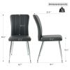 Modern Charcoal PU dining chair, cloth upholstered chair, electroplated metal chair legs, suitable for home furniture living room, bedroom, kitchen