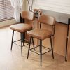 360 Â° Rotating Bar Chair Bar Stool bar stools set of 2 piece set with leather cushions and iron brackets