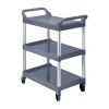 SOGA 2X 3 Tier Food Trolley Portable Kitchen Cart  with wheels 830x420x950mm Gray