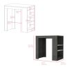 Kitchen Island Doyle, Kitchen, Smoky Oak / Ibiza Marble Color Finish