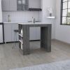 Kitchen Island Doyle, Kitchen, Smoky Oak / Ibiza Marble Color Finish