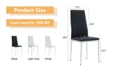Grid armless high backrest dining chair, black chair and 6-piece set of electroplated metal legs, office chair. Suitable for restaurants, living rooms
