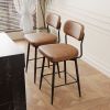 360 Â° Rotating Bar Chair Bar Stool bar stools set of 2 piece set with leather cushions and iron brackets
