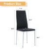 Grid armless high backrest dining chair, black chair and 6-piece set of electroplated metal legs, office chair. Suitable for restaurants, living rooms