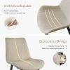 Light Grey PU Leather Dining Chair with Metal Legs, Modern Upholstered Chair Set of 4 for Kitchen, Restaurant, Living, Meeting Room