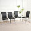 Modern Charcoal PU dining chair, cloth upholstered chair, electroplated metal chair legs, suitable for home furniture living room, bedroom, kitchen
