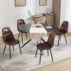 Dining Chairs Set of 2, Upholstered Faux Leather Dining Room Chairs, Modern Kitchen Chairs with Metal Legs and High Back, for Kitchen and Dining Room