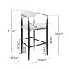 Barstools Set of 2, Counter Height Upholstered Bar Stools with Backs and Iron Legs for Kitchen Island, Beige Fabric Seating 260LBS Weight Capacity
