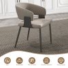 Dining Chairs Set of 2, Modern PU Leather Kitchen Chairs with Metal Legs - Ergonomic Armrests, Comfortable Sponge Cushion