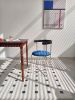 Folding Dining Chair with Modern Design,Chrome Frame with Wood back,Upholstered for Dining Living Room Kitchen Chairs,1pc (Blue-1pc)