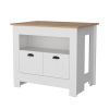 White 2-Door Kitchen Island