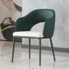 Dining Chairs Set of 2, Modern Faux Leather Dining Metal Legs for Living Kitchen Dining Room Green(set of 2)