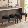 24" Tall, Round Bar Stools, Set of 2 - Contemporary upholstered dining stools for kitchens