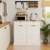 Kitchen Trash Can Storage Cabinet with 2 Drawers & 1 Tilt Out Trash Cabinet & 1 door with storage rack & 2 Shelves for Kitchen, Dinning Room