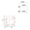 FM FURNITURE Linden Kitchen Cart with Microwave Shelf. Open Storage. and Two-Door Cabinet. White
