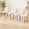 Dining Chairs Set of 4 modern kitchen dining chairs, linen padded seats