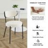 Boucle modern kitchen dining chair Bentwood covered with ash veneer Chair back, metal with black powder coated leg chair