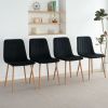 Indoor black velvet dining chair, modern kitchen dining chair with backrest, upholstered side chair with hot transfer metal legs