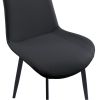 Black PU Leather Dining Chair with Metal Legs, Modern Upholstered Chair Set of 4 for Kitchen, Restaurant, Living, Meeting Room