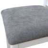 AGODY Dining Room Furniture White Finish Set of 2 Seating Chairs Cushion with Grey Color Seats Wooden Back Kitchen Breakfast Chairs, Dining Chair