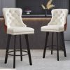 Modern Swivel Bar Stools Velvet Barstools Button Tufted Bar Stools Rivet Trim Bar Stools for Kitchen Island,Bistro