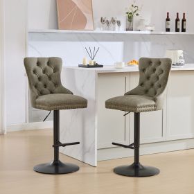 A&A Furniture,Aged and Retro PU Swivel Barstools Adjusatble Seat Height from 26-33 Inch (Color: as Pic)