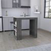 Portree Kitchen Island with 3-Side Shelves