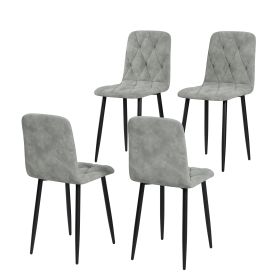 Dining Chairs Set of 4, Modern Kitchen Dining Room Chairs, Velvet Dining Chair Upholstered Cushion Seat and Sturdy Metal Legs (Color: as Pic)