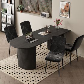 Dining Chairs Set of 4,Modern Dining Room Chairs,Kitchen Chairs Set of 4 with Upholstered Cushion Seat and Metal Legs for Home Kitchen Restaurant (Main Color: Black, Main Material: Metal)