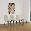 Dining Chairs Set of 4, Modern Accent Chairs with Soft glove suede Fabric Upholstered Seat