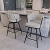 28" 360 Swivel Bar Stools Set of 2 Modern Swivel Bar Chairs, Barstools Counter Height with High Backrest, Easy 3-5 Minute Assembly for Bar, Kitchen