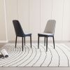 A set of 4 or 2 dining chair, modern style chair made of high-quality PU Leather fabric with thick soft cushions, black metal leg kitchen chair