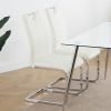Modern Dining Chairs with Faux Leather Padded Seat Dining Living Room Chairs Upholstered Chair with Chrome Metal Legs Design for Kitchen, Living